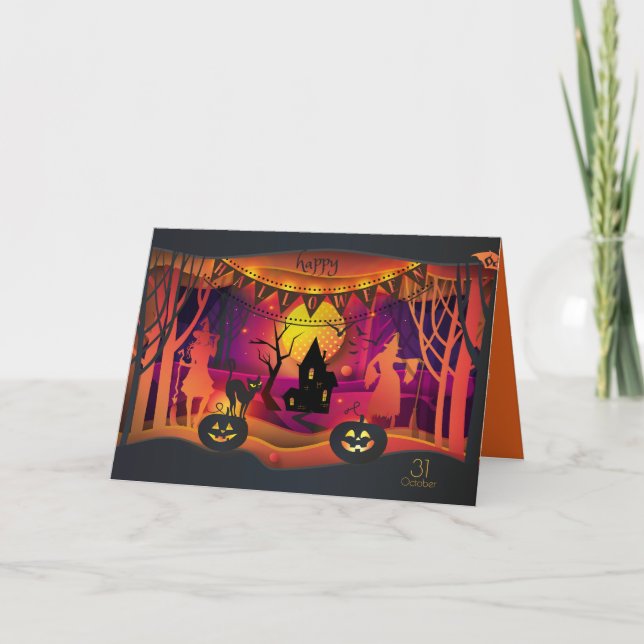 Happy halloween Party "Treat eller Trick" Kort (Framsida)