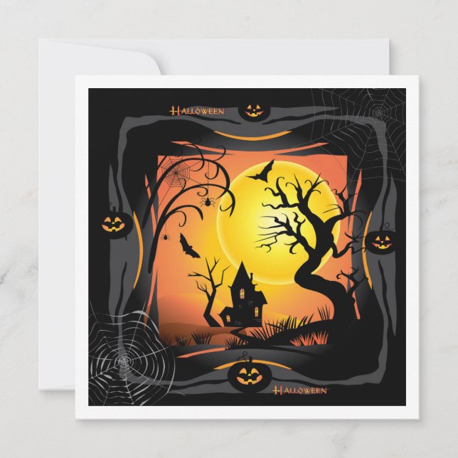 Happy halloween Party "Treat eller Trick" Kort (Framsida)