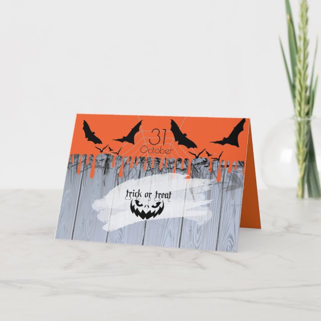 Happy halloween Party "Treat eller Trick" Kort (Framsida)