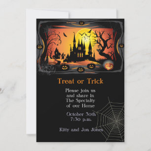 Happy halloween Party "Treat or Trick" Magic Inbjudningar