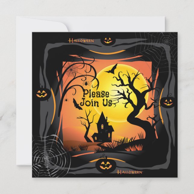Happy halloween Party "Treat or Trick" Magic Inbjudningar (Framsida)