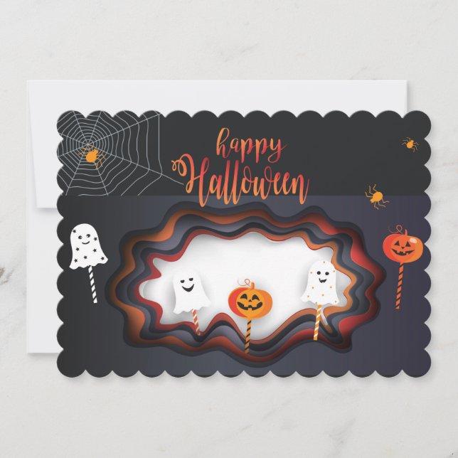 Happy halloween Party "Treat or Trick" Magic Inbjudningar (Framsida)