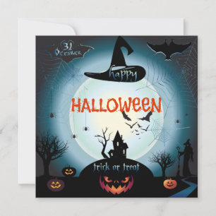 Happy halloween Party "Treat or Trick" Magic Inbjudningar