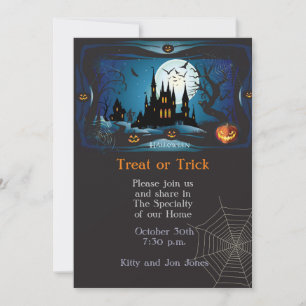 Happy halloween Party "Treat or Trick" Magic Inbjudningar
