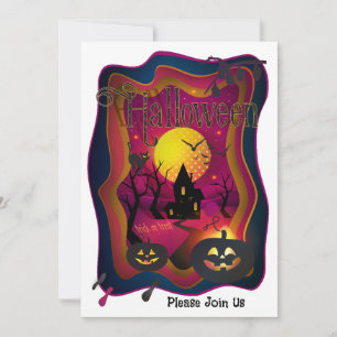 Happy halloween Party "Treat or Trick" Magic Inbjudningar