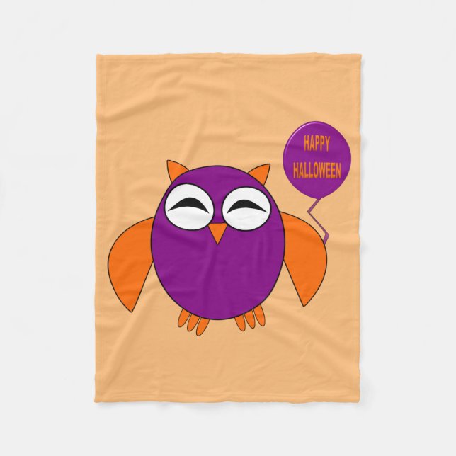 Happy halloween Party Uggla Fleece Blanket (Framsidan)