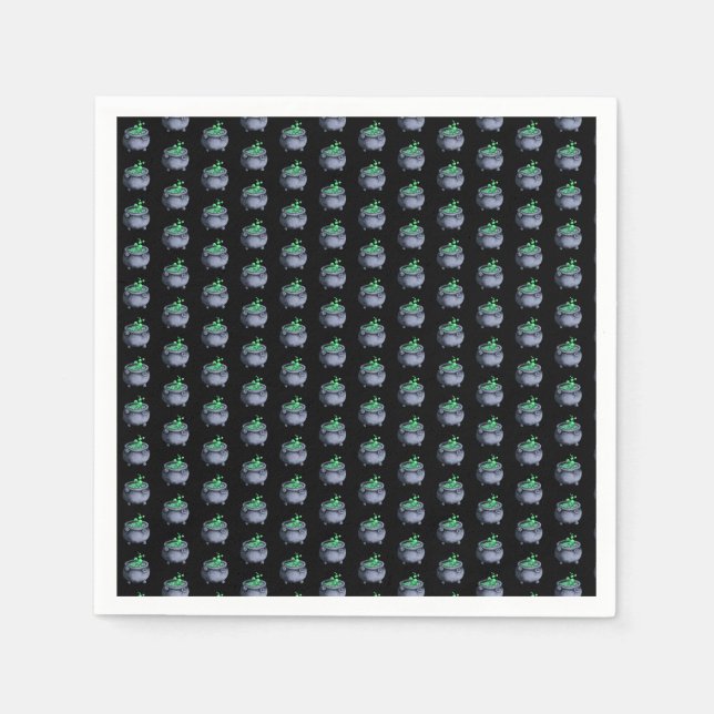 Happy halloween Party Witch Cauldron Pappersservett (Framsidan)