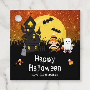 Happy halloween Party Witch Ghost Orange Gåvor Etiketter