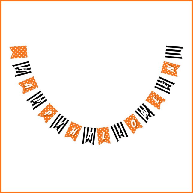 Happy halloween Patterned Black and Orange Vimplar (Skapare uppladdad)