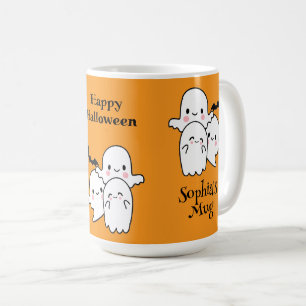 Happy halloween personifiera NAMN Spöken Fladdermu Kaffemugg