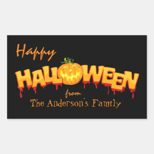 Happy halloween Personlig Rektangulärt Klistermärke