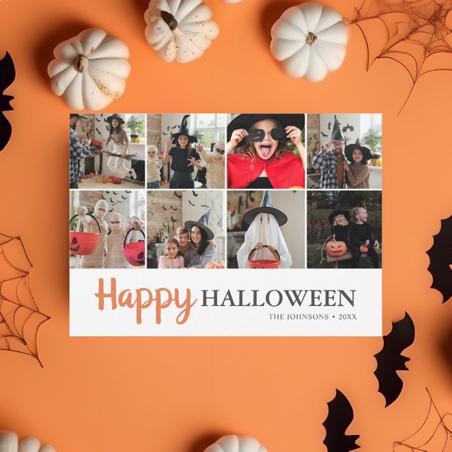 Happy halloween Photo Collage Modern Kort (Skapare uppladdad)