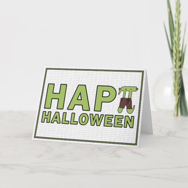 Happy halloween Pi Frankenstein Math Geek Helgkort (Framsida)