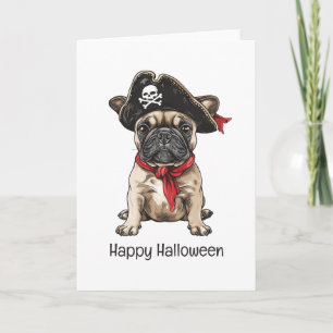 Happy halloween Pirat Fransk Bulldog Kort