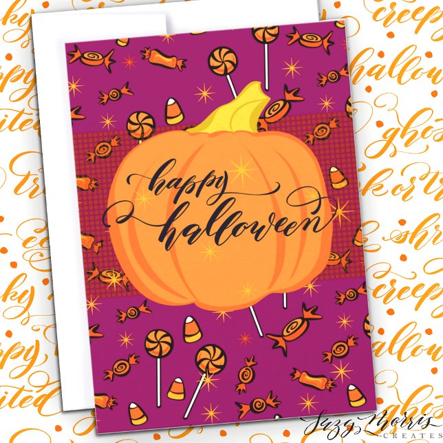 Happy halloween - platta 5 x 7-kandisekort och påf (Skapare uppladdad)