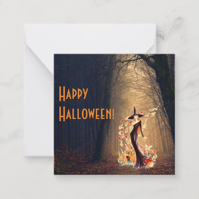 Happy halloween-platta anteckningskort (Framsida)