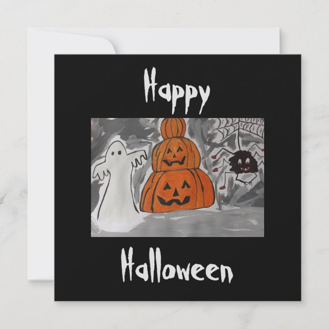 Happy halloween-platta kort (Framsida)