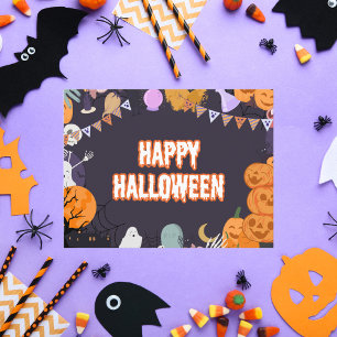 Happy halloween Playful Tecknade figurer Helg Vykort