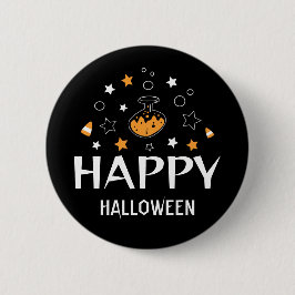 happy halloween-poken flaska-stjärnor knapp