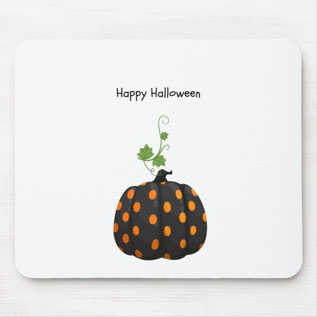 Happy halloween Polka Dot Pumpkin Mouse Pad Musmatta (Framsidan)