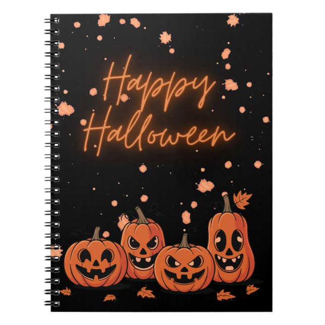 Happy Halloween Postcard Anteckningsbok (Framsidan)