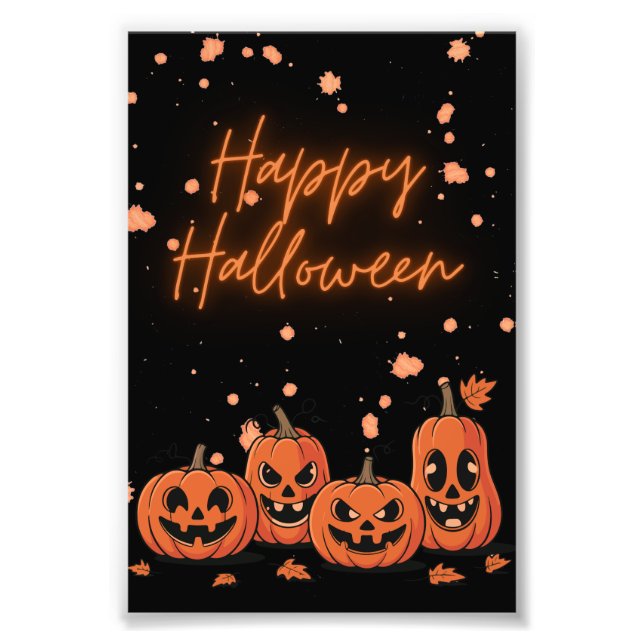 Happy Halloween Postcard Fototryck (Framsidan)
