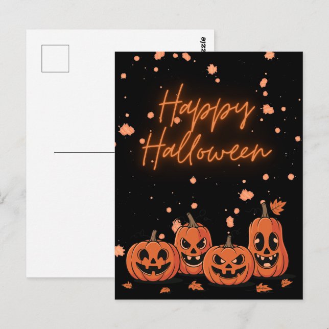 Happy Halloween Postcard Vykort (Fram/baksida)