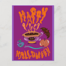 Happy halloween potion-kaffe-witchvin vykort