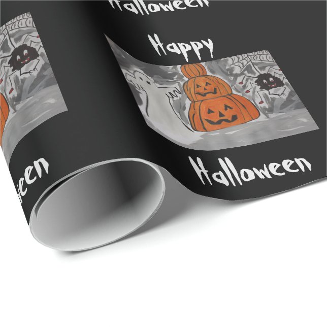 Happy halloween presentpapper (Rullad Hörn)