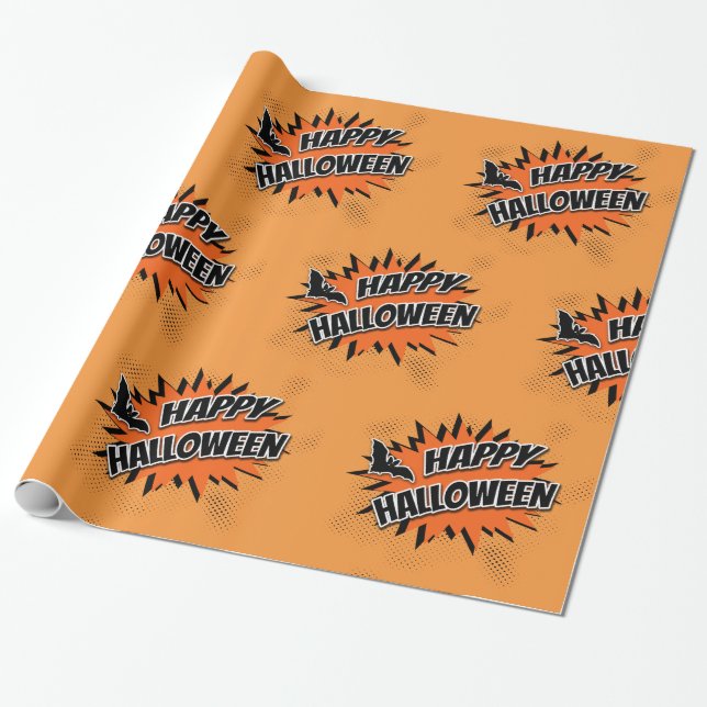 Happy halloween presentpapper (Utrullad)