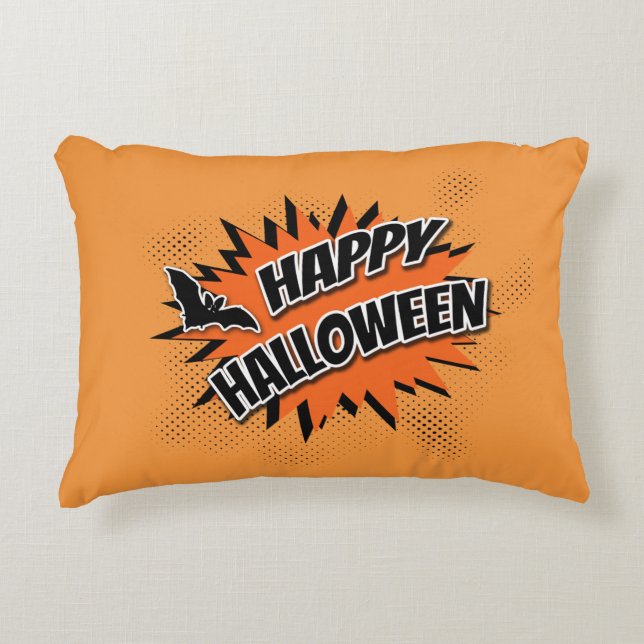 Happy halloween prydnadskudde (Framsidan)