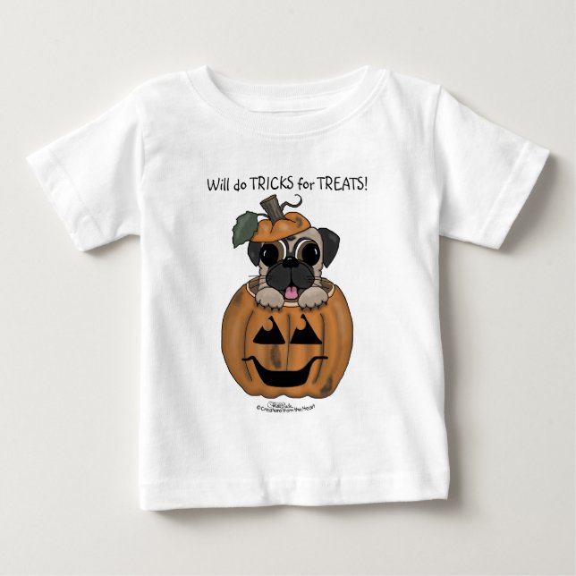Happy halloween-Pug i Jack O'Lantern Tröja (Framsida)
