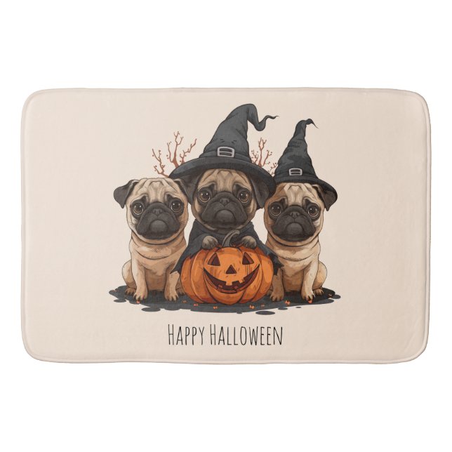 Happy halloween Pugs Jack o lantern Badrumsmatta (Framsidan)
