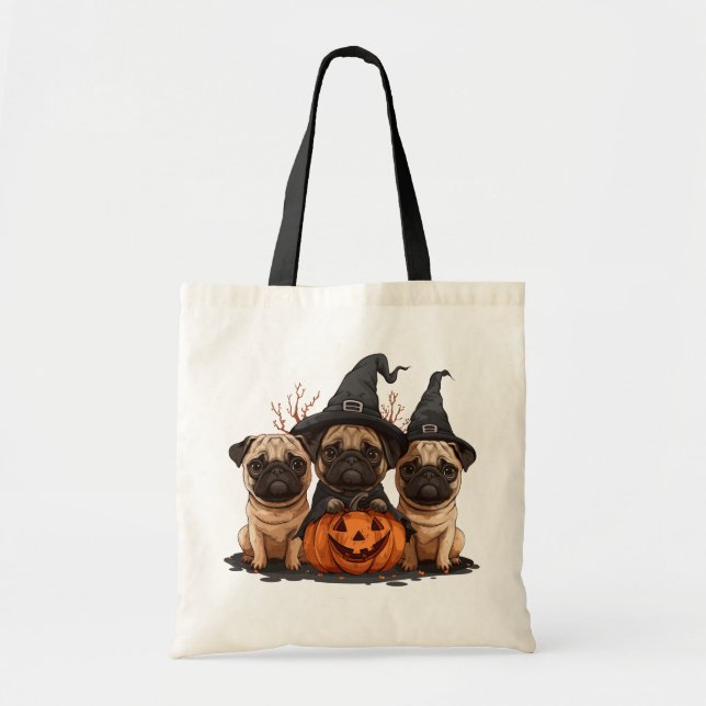 Happy halloween Pugs Jack o lantern Tygkasse (Framsidan)