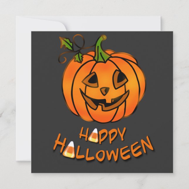 Happy halloween | Pumpa | CANDY CORN Inbjudningar (Framsida)