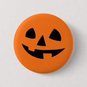 Happy halloween pumpa en isolerad lustig lesikon knapp