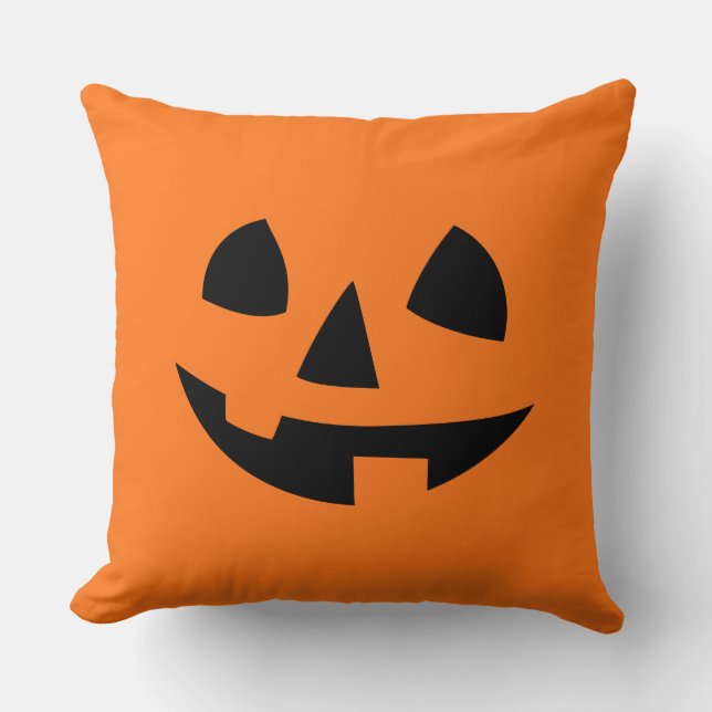 Happy halloween pumpa en isolerad lustig lesikon kudde (Framsida)