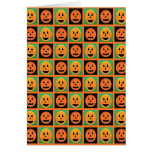 Happy halloween pumpkin ansikte hälsningskort