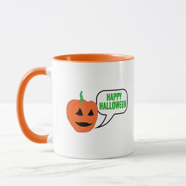 Happy halloween Pumpkin Ansikte Mugg (Vänster)