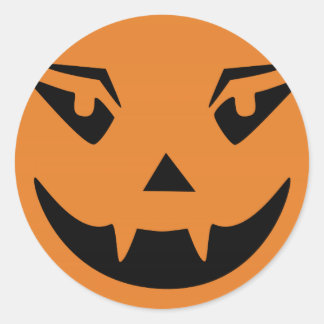 Happy halloween Pumpkin Ansikte Runt Klistermärke