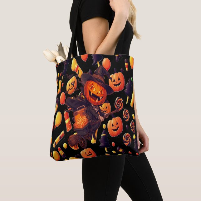 Happy halloween Pumpkin Artwork Tygkasse (Närbild)