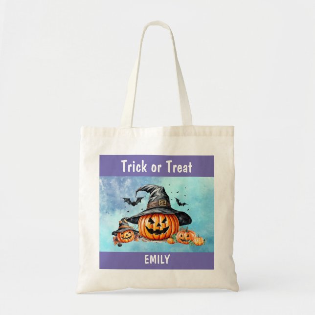 Happy halloween Pumpkin Bag Tygkasse (Framsidan)