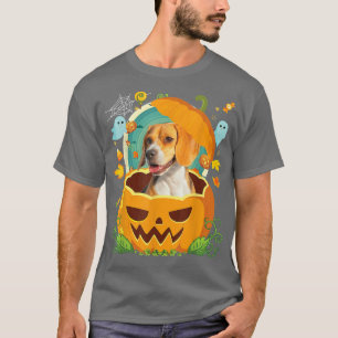 Happy halloween Pumpkin Beagle Hund Witch Cute Hat T Shirt