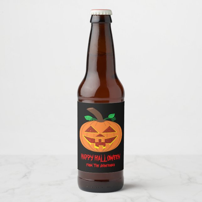 Happy halloween Pumpkin Beer Flaska etikett Set (Framsida)