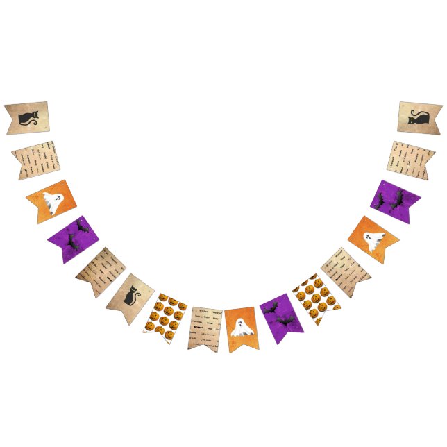 Happy halloween Pumpkin, Black Cat, Ghost Banner Vimplar (Alla)