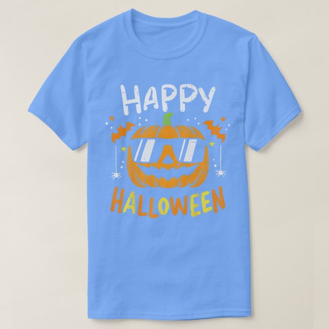 Happy halloween Pumpkin Bus eller godis för Småbar T Shirt (Design framsida)