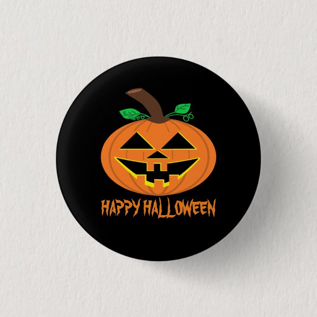 Happy halloween Pumpkin Button Badge Knapp (Framsida)