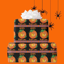 Happy halloween Pumpkin Candy corn Jack o lantern Presentpapper