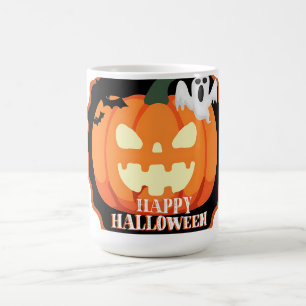 Happy halloween Pumpkin & Cats Orange T-Shirt Kaffemugg