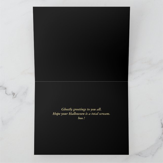 Happy halloween Pumpkin, enkel Spooky Family Kort (Inuti)